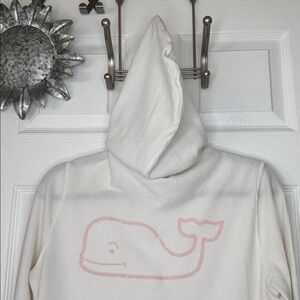 Vineyard Vines Women’s Ivory Waffle Knit Long Sleeve Hoodie Sz M